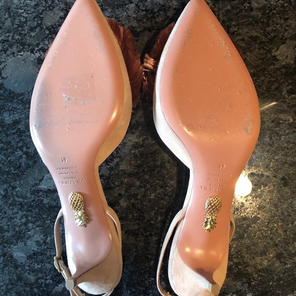 Aquazzura Powder Puff Slingbacks in Powder Pink - Picture 5 of 7